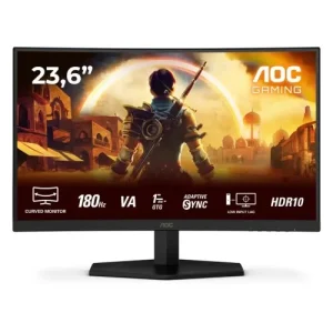 ECRAN AOC C24G42E - 24" CURVED - FULL HD - 180Hz - 0.5ms - VA - HDR10 - HDMI / DISPLAYPORT - BLACK