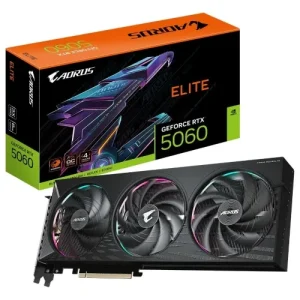 GIGABYTE AORUS ELITE GEFORCE RTX 5060 8G - 8GO GDDR7 - HDMI/DISPLAYPORT - DLSS 4 - PCI EXPRESS - BLACK