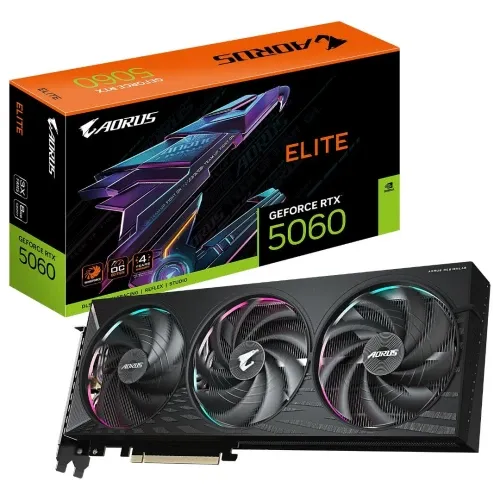 GIGABYTE AORUS ELITE GEFORCE RTX 5060 8G - 8GO GDDR7 - HDMI/DISPLAYPORT - DLSS 4 - PCI EXPRESS - BLACK