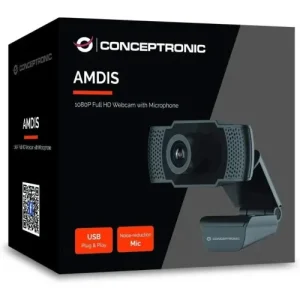 CONCEPTRONIC AMDIS01B WEBCAM FHD 1080P - 30 FPS - ANGLE 90 - MICRO INTÉGRÉ - USB 2.0 - PLUG & PLAY - BLACK
