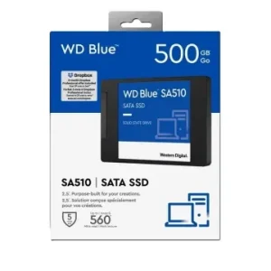 WD BLUE SA510 500GB - SSD SATA 2.5" - SATA 6GB/S - JUSQU'À 560 MO/S - NAND 3D - NOIR - PC - LAPTOP
