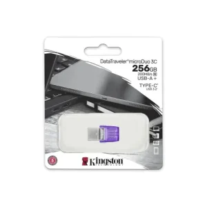 KINGSTON DATATRAVELER MICRODUO 3C 256GB - FLASH DISQUE 256GB - USB-A + USB-C - TRANSFERT RAPIDE 200 MB/S