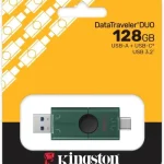 KINGSTON DATATRAVELER DUO 128GB - FLASH DISQUE USB TYPE-A 3.2 - USB TYPE-C - TRANSFERT RAPIDE - BLACK