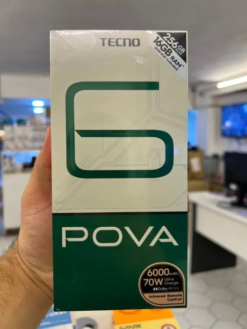 SMARTPHONE TECNO POVA 6 LI7 - DUAL SIM - 8 + 8GB EXTENDED - 256GB - 6,6" 120HZ IPS - 32MPXL - 6000 MAH