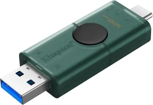KINGSTON DATATRAVELER DUO 128GB - FLASH DISQUE USB TYPE-A 3.2 - USB TYPE-C - TRANSFERT RAPIDE - BLACK – Image 2