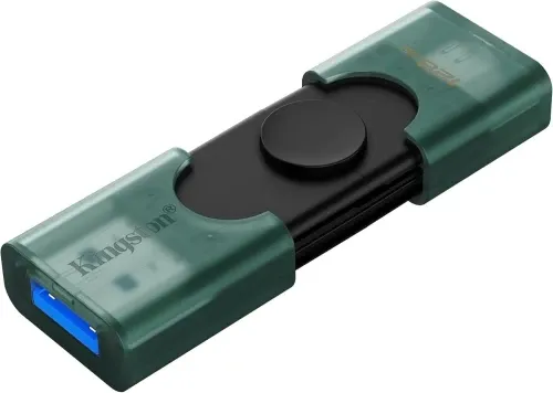 KINGSTON DATATRAVELER DUO 128GB - FLASH DISQUE USB TYPE-A 3.2 - USB TYPE-C - TRANSFERT RAPIDE - BLACK – Image 3