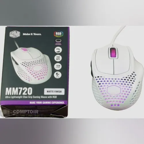 SOURIS GAMING COOLER MASTER MM720 - RGB - 16000 DPI - ULTRA LÉGÈRE - HAUTE PERFORMANCE - BLACK & WHITE – Image 2