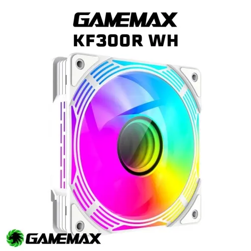 GAMEMAX KF300 - KIT 3 VENTILATEURS GAMING - 120mm ARGB PWM - REVERSE FAN - SILENCIEUX - WHITE – Image 2