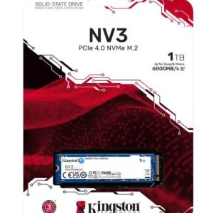 KINGSTON NV3 PCIE 4.0 NVME SSD M.2 - 1TB - PCIE 4.0 - GEN 4 - JUSQU'À 6000 MB/S - PC & LAPTOP - BLACK