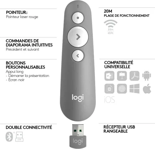 Logitech R500s - Télécommande de présentation - 3 boutons – Image 2