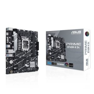 CARTE MÈRE ASUS PRIME B760M-K D4 - MICRO ATX - SOCKET LGA 1700 - DDR4 - PCIe 4.0 - M.2 - BLACK
