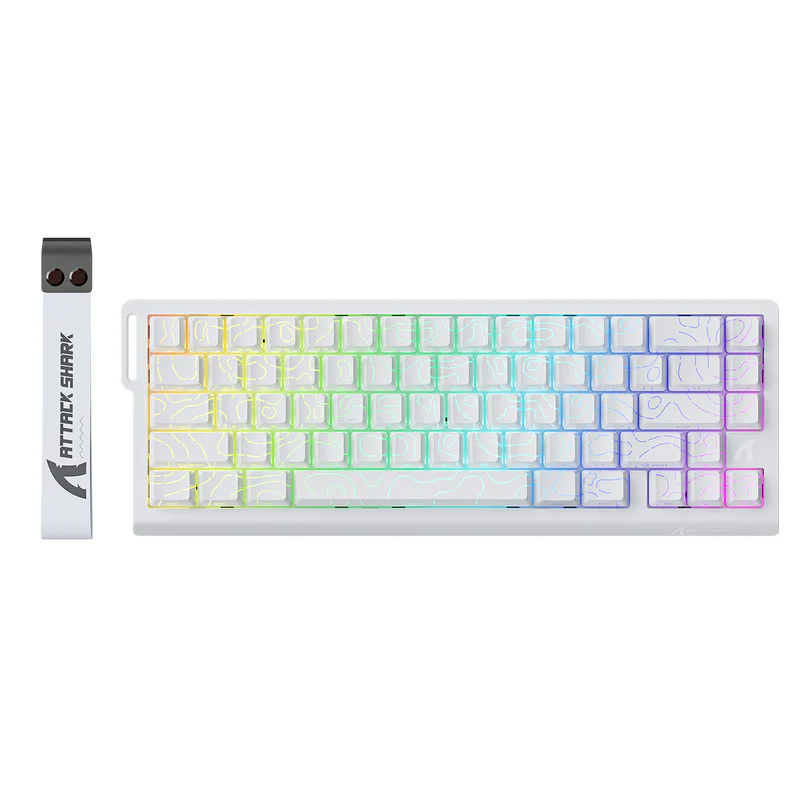 ATTACK SHARK X68 HE - CLAVIER GAMING 60% - MAGNETIC SWITCH - HALL EFFECT - RGB - USB - CONTOUR LINE - 8KHZ RAPID TRIGGER - 0.01MM - WHITE – Image 4