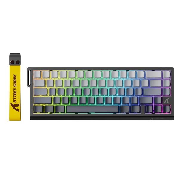 ATTACK SHARK X68 HE - CLAVIER GAMING 60% - MAGNETIC SWITCH - HALL EFFECT - RGB - USB - CONTOUR LINE - 8KHZ RAPID TRIGGER - 0.01MM - MOONLIGHT – Image 2