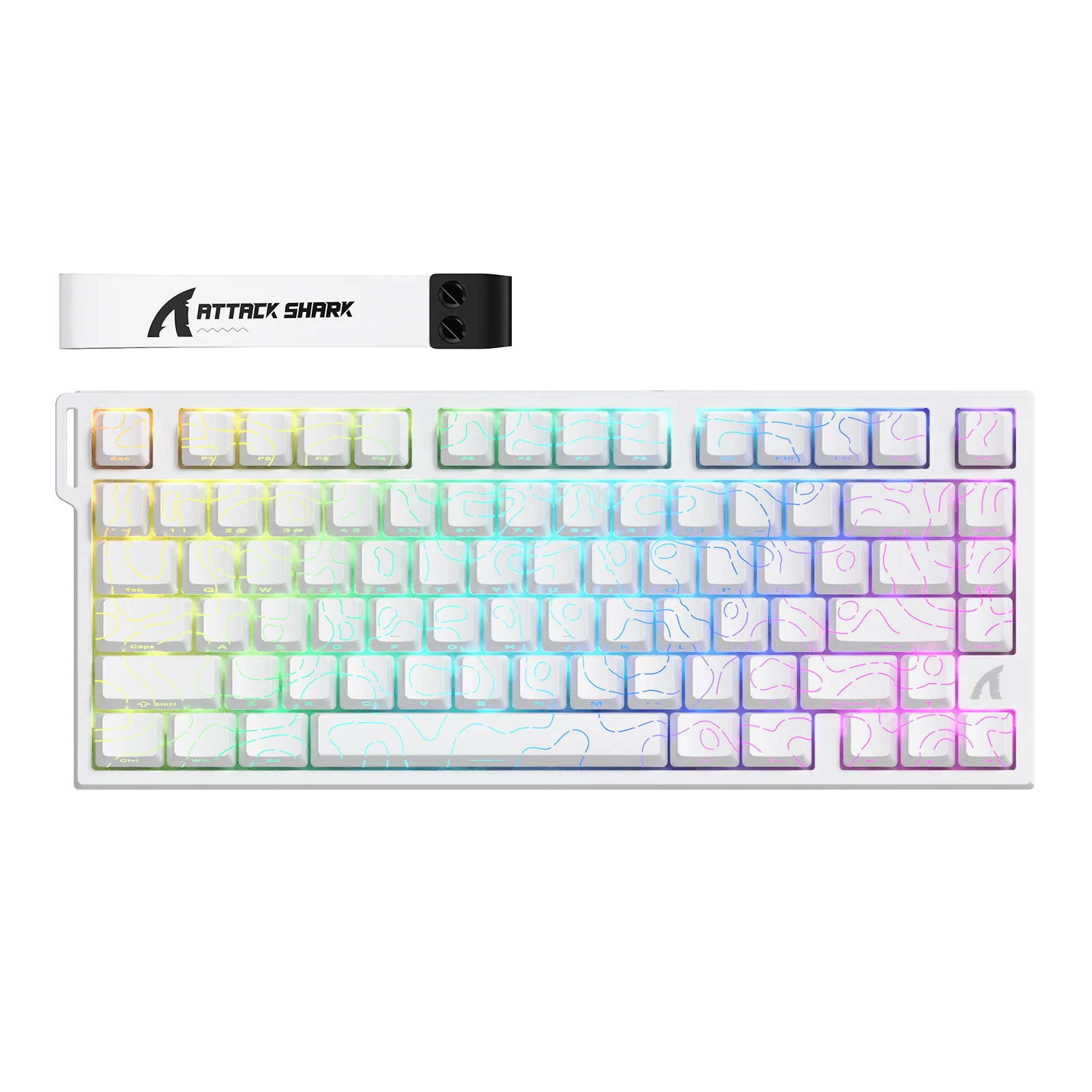 ATTACK SHARK X68 HE - CLAVIER GAMING 60% - MAGNETIC SWITCH - HALL EFFECT - RGB - USB - CONTOUR LINE - 8KHZ RAPID TRIGGER - 0.01MM - WHITE – Image 5