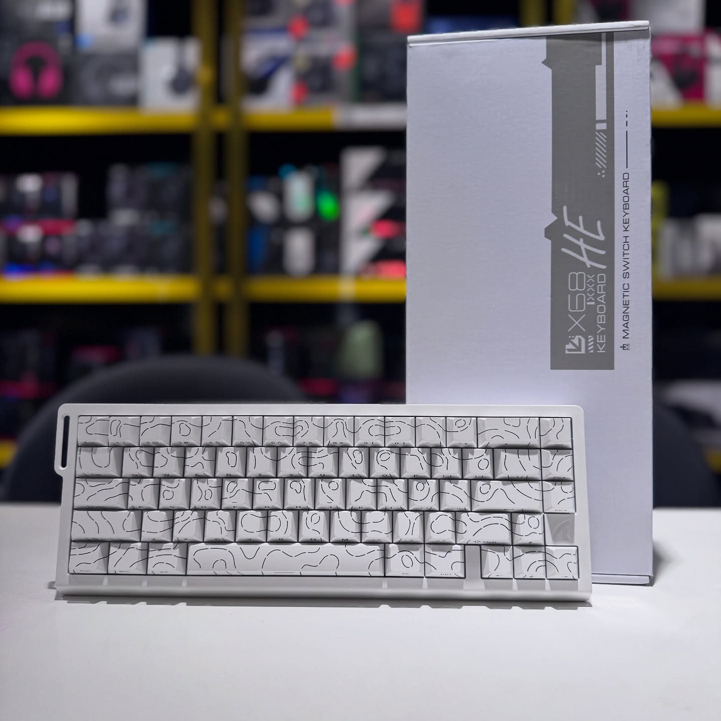ATTACK SHARK X68 HE - CLAVIER GAMING 60% - MAGNETIC SWITCH - HALL EFFECT - RGB - USB - CONTOUR LINE - 8KHZ RAPID TRIGGER - 0.01MM - WHITE – Image 3