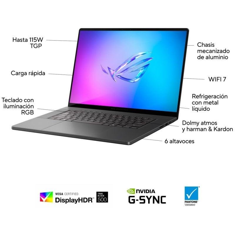 ASUS ROG ZEPHYRUS G16 OLED - INTEL CORE ULTRA 9 285H - 64GO DDR5 - 2TO SSD - 16" OLED 2.5K 240Hz - RTX 5080 16GO - rétroéclairé - ECLIPSE GREY – Image 4