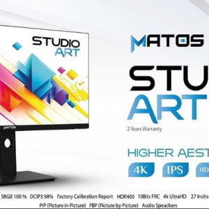 ECRAN MATOS STUDIO ART SA02 - 27 INCH 4K IPS 1MS - HDR 400 163 PPI - DCI-P3 - USB Type-C 65 W - NOIR