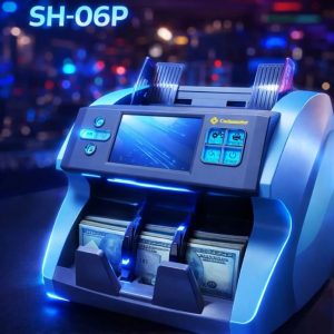 COMPTEUSE DE BILLETS - CASHMASTER SH-06P - TRIEUSE - DÉTECTUS FAUX BILLETS UV/MG/IR - 1200 BILLETS/MIN - LCD - BLACK