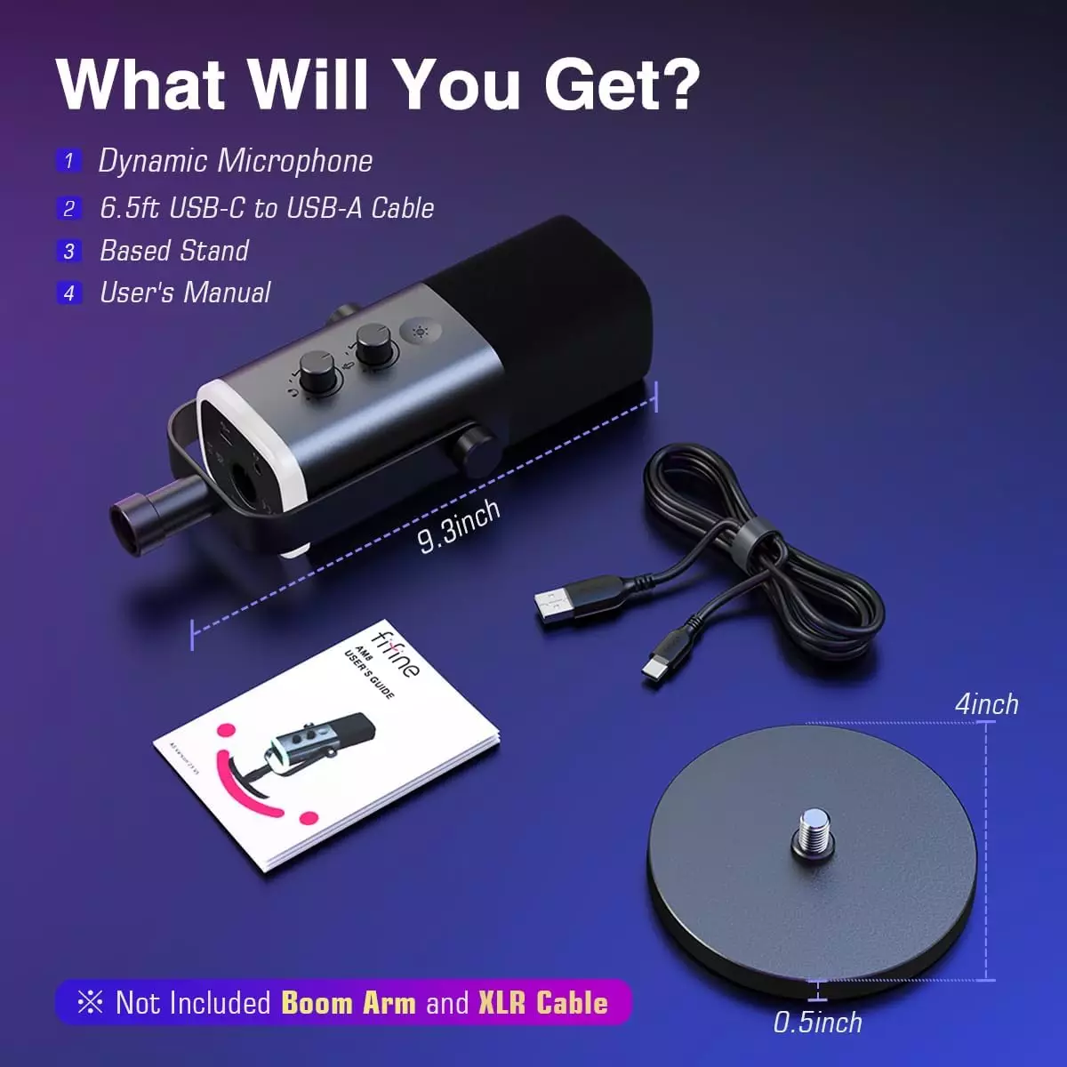 FIFINE AM8 DYNAMIC - MICROPHONE USB / XLR - STREAMING / PODCAST / GAMING - WINDOWS / MAC / PS4 / PS5 - RGB - BLACK – Image 3