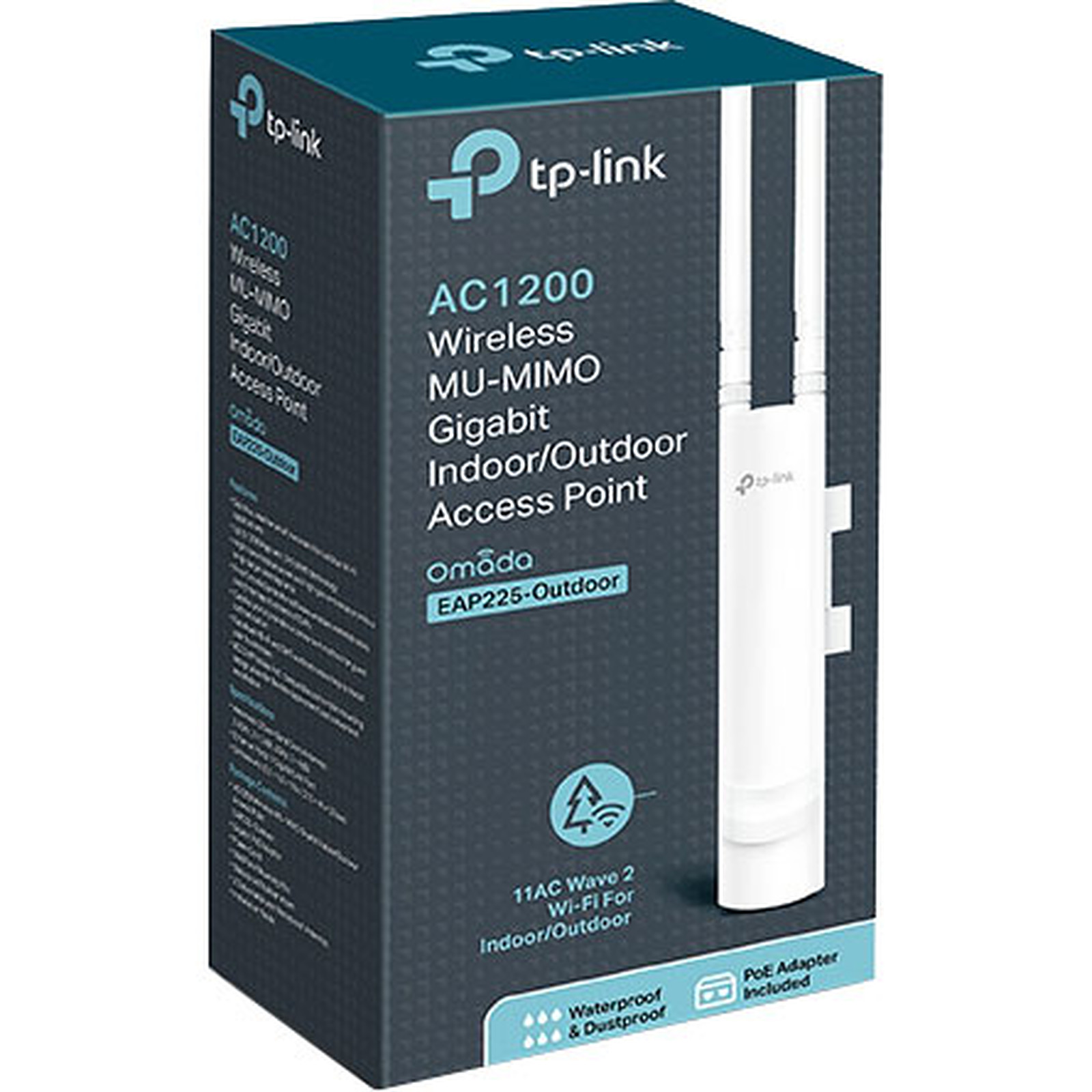 TP-LINK EAP225 AC1200 - POINT D'ACCÈS OUTDOOR WIFI 6 - MESH DUAL BAND MU-MIMO - GIGABIT OMADA - ORIGINAL
