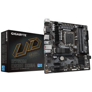 GIGABYTE B760M DS3H DDR4 - CARTE MÈRE MICRO ATX - SOCKET LGA 1700 - 4 x DDR4 - 1 x PCIe 4.0 X16 - 2 x M.2 PCIe 4.0 NVMe - LAN 2.5GBE - USB 3.1 - BLACK