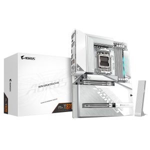GIGABYTE X870 AORUS STEALTH ICE - CARTE MÈRE ATX - SOCKET AM5 - 4 x DDR5 - 1 x PCIe 5.0 X16 - 4 x M.2 NVMe - WIFI 7 - BT 5.4 - LAN 5GBE - USB4 - WHITE