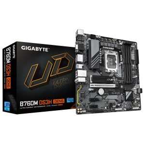 GIGABYTE B760M DS3H GEN5 - CARTE MÈRE MICRO ATX - SOCKET LGA 1700 - 4 X DDR5 - 1 X PCIE 5.0 X16 - 2 X M.2 PCIE 4.0 NVME - LAN 2.5GBE - USB 3.1 - BLACK