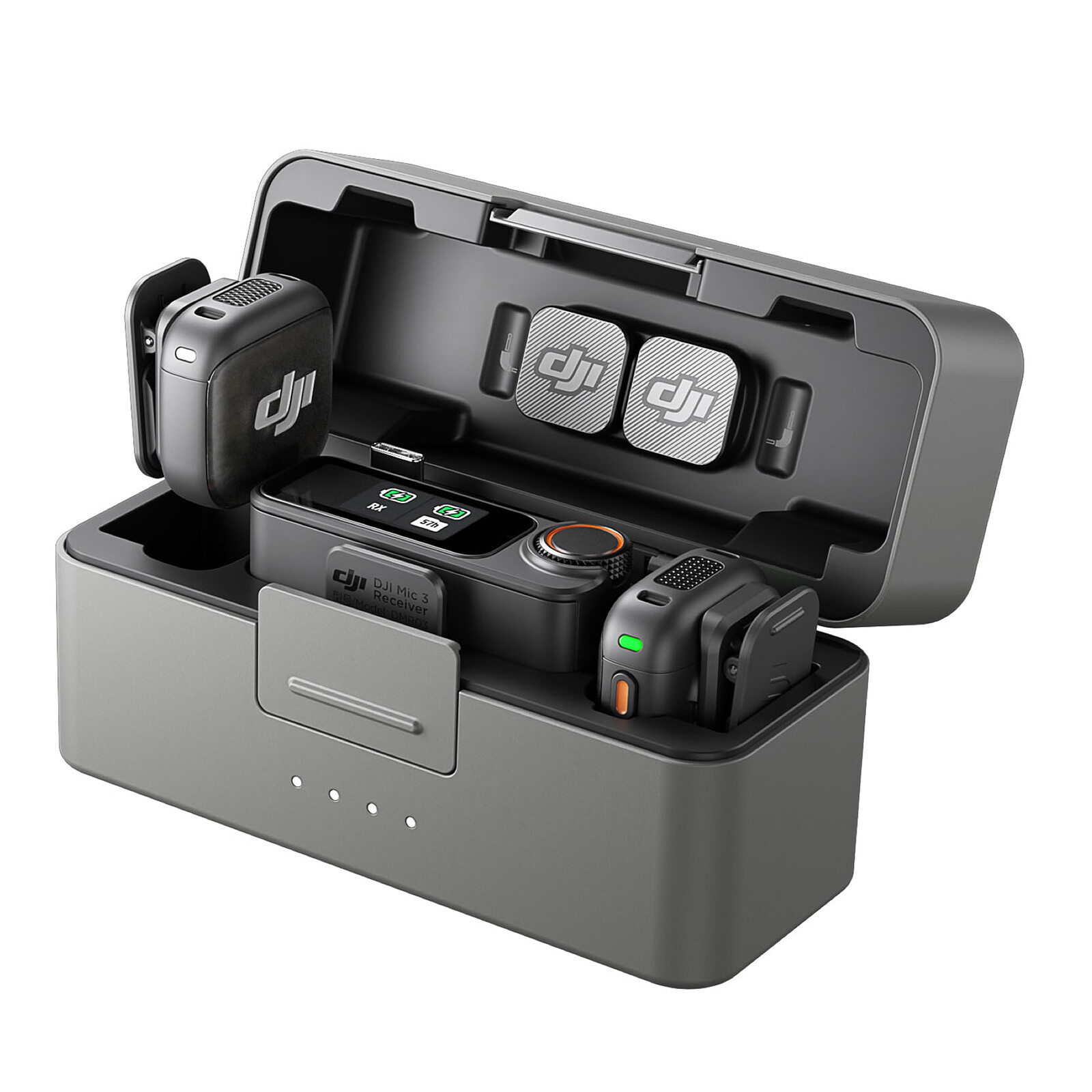 DJI MIC 3 - MICROPHONE SANS FIL - 2 ÉMETTEURS TX + 1 RÉCEPTEUR RX - BOÎTIER DE CHARGE - NC - BLACK – Image 3