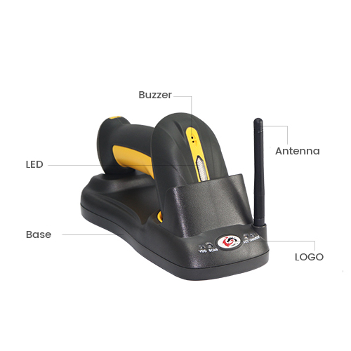 HENEX XL-9529 - DOUCHETTE CODE À BARRE 1D/2D SANS FIL - IP65 - PLUG & PLAY - 600M DISTANCE - 2200MHA - 433MHZ - BLACK – Image 2