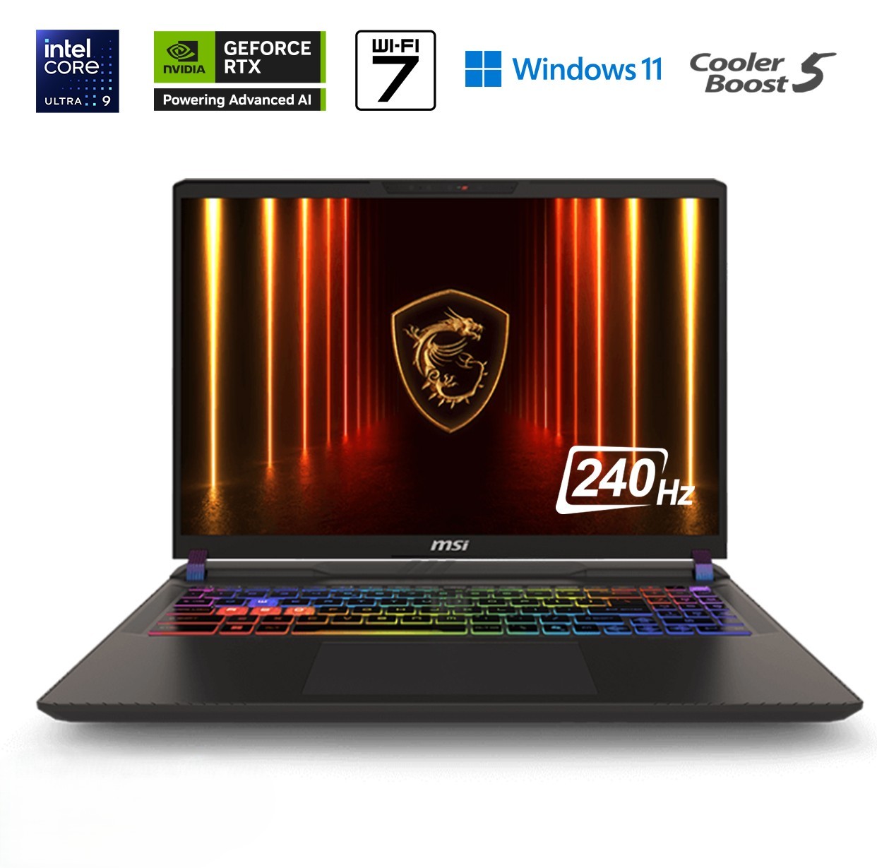 MSI VECTOR 16 HX AI A2XWHG-472FR - INTEL CORE ULTRA 9 275H - 16GO DDR5 - 1TO SSD - 16" QHD 2K 240HZ - RTX 5070 TI 12 GO - BLACK