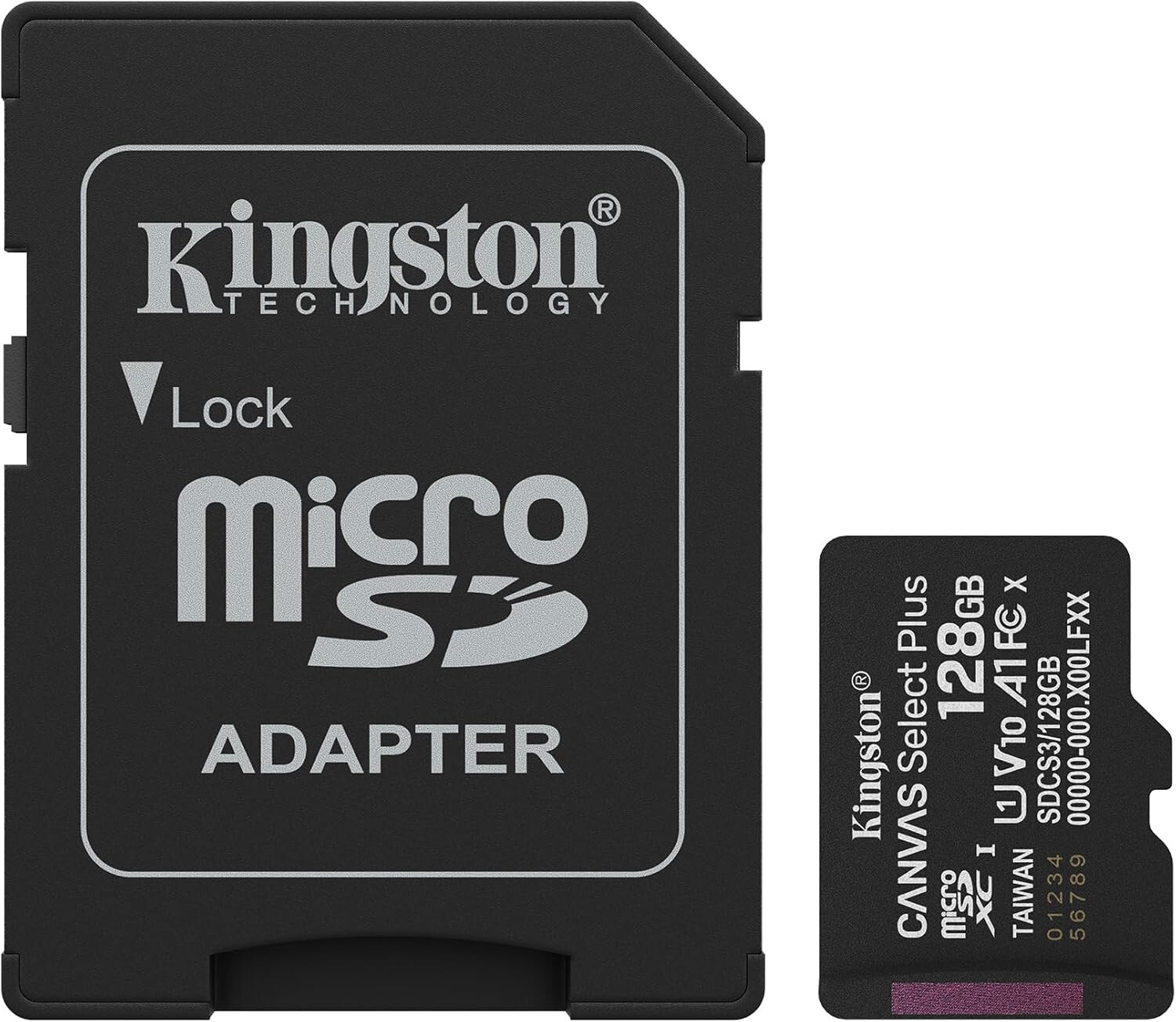 KINGSTON CANVAS SELECT PLUS SDCS3 128GB - MICRO SDXC 128GB - UHS-I CLASSE 10 - AVEC ADAPTATEUR SD - BLACK – Image 3