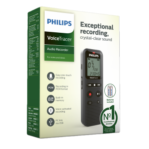 PHILIPS VOICE TRACER DVT1160 - DICTAPHONE NUMÉRIQUE - 8GO - USB - ADPCM / PCM - SPEAKER - BLACK