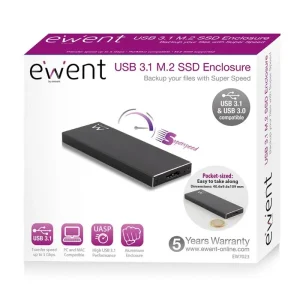 EWENT EW7023 - BOÎTIER EXTERNE M.2 NVME - RACK USB 3.1 & USB 3.0 - ULTRA SPEED - PLUG & PLAY - BLACK