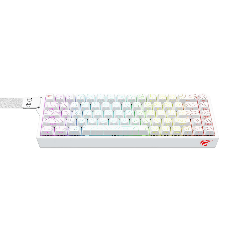 HAVIT KB922L WHITE - CLAVIER MÉCANIQUE GAMING - RGB BACKLIT - SWITCHES RED - 68 TOUCHES - COMPACT - WHITE – Image 2