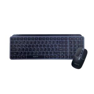 HAVIT KB836WB BLACK - PACK CLAVIER + SOURIS SANS FIL - CONNEXION 2.4GHZ - SILENCIEUX - ERGONOMIQUE - DESIGN MODERNE - BLACK