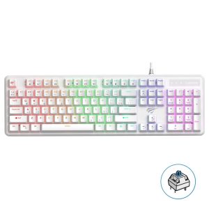 HAVIT KB870L WHITE - CLAVIER MÉCANIQUE GAMING - RGB BACKLIT - SWITCHES MÉCANIQUES - ANTI-GHOSTING - COMPACT - WHITE