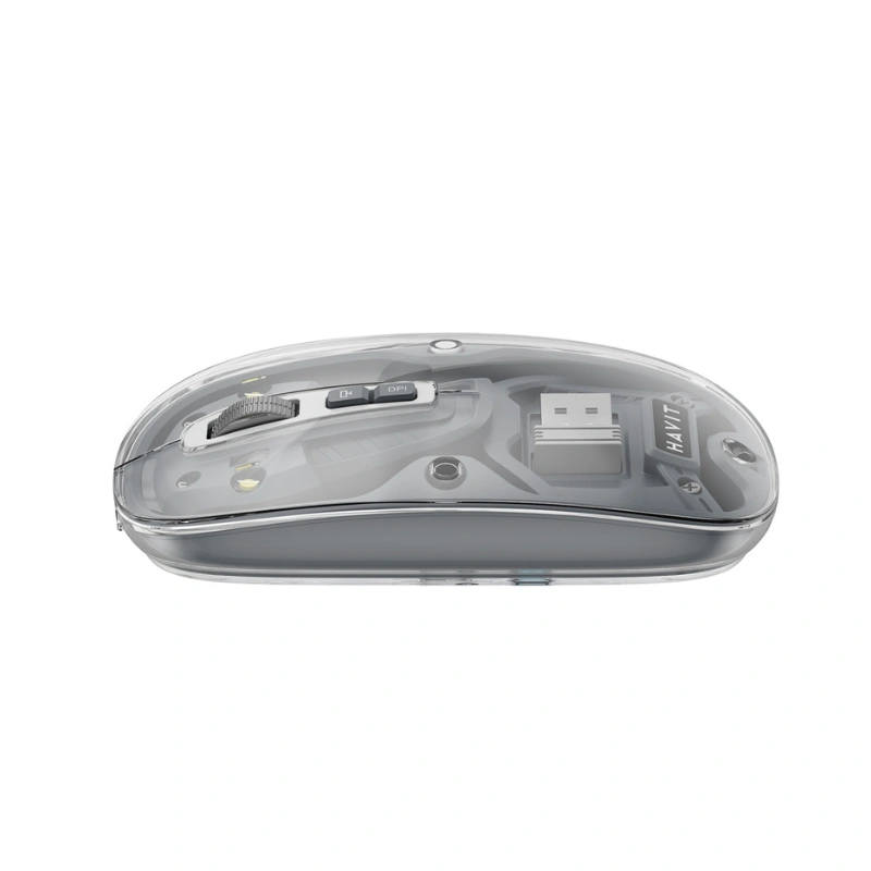 HAVIT MS62WB PRO - SOURIS GAMING SANS FIL - BLUETOOTH + 2.4GHZ - RECHARGEABLE - DPI AJUSTABLE - DESIGN ERGONOMIQUE - WHITE – Image 6