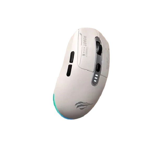HAVIT GAMS64WB - SOURIS GAMING SANS FIL - 2.4GHZ + BLUETOOTH - RGB - COMPACT - ERGONOMIQUE - WHITE – Image 2