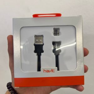 HAVIT H637 - CÂBLE MAGNÉTIQUE TYPE-C - CHARGE RAPIDE - TRANSFERT DE DONNÉES - CONNECTEUR AIMANTÉ - DURABLE - BLACK