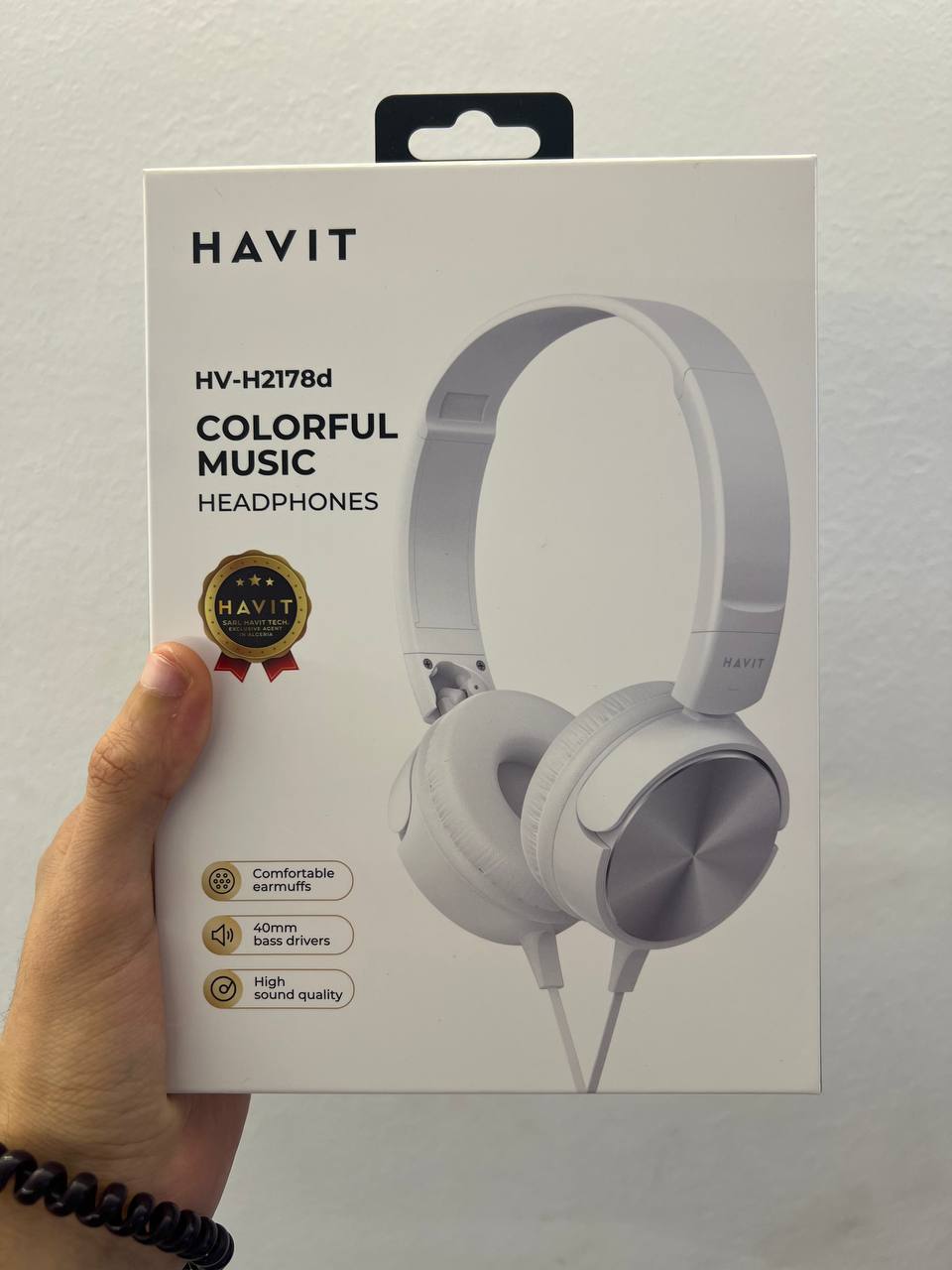 HAVIT HV-H2178D WHITE - CASQUE FILAIRE - SON STÉRÉO - MICROPHONE INTÉGRÉ - DESIGN CONFORTABLE - WHITE