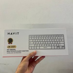 HAVIT KB221G WHITE - MINI CLAVIER SANS FIL - CONNEXION 2.4GHZ - DESIGN COMPACT - SILENCIEUX - ERGONOMIQUE - WHITE
