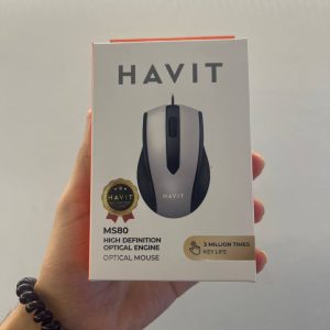 HAVIT MS80 - SOURIS FILAIRE USB - PRÉCISION OPTIQUE - DESIGN ERGONOMIQUE - COMPACTE - BLACK