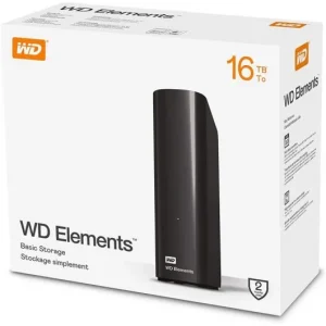 WD ELEMENTS 16TB HDD DISQUE DUR EXTERNE DESKTOP USB 3 0 NOIR
