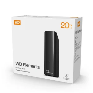 WD ELEMENTS 20TB - DISQUE DUR EXTERNE DESKTOP HDD 3.5 POUCES - USB 3.0 - PLUG AND PLAY - COMPATIBLE PC ET MAC - BLACK