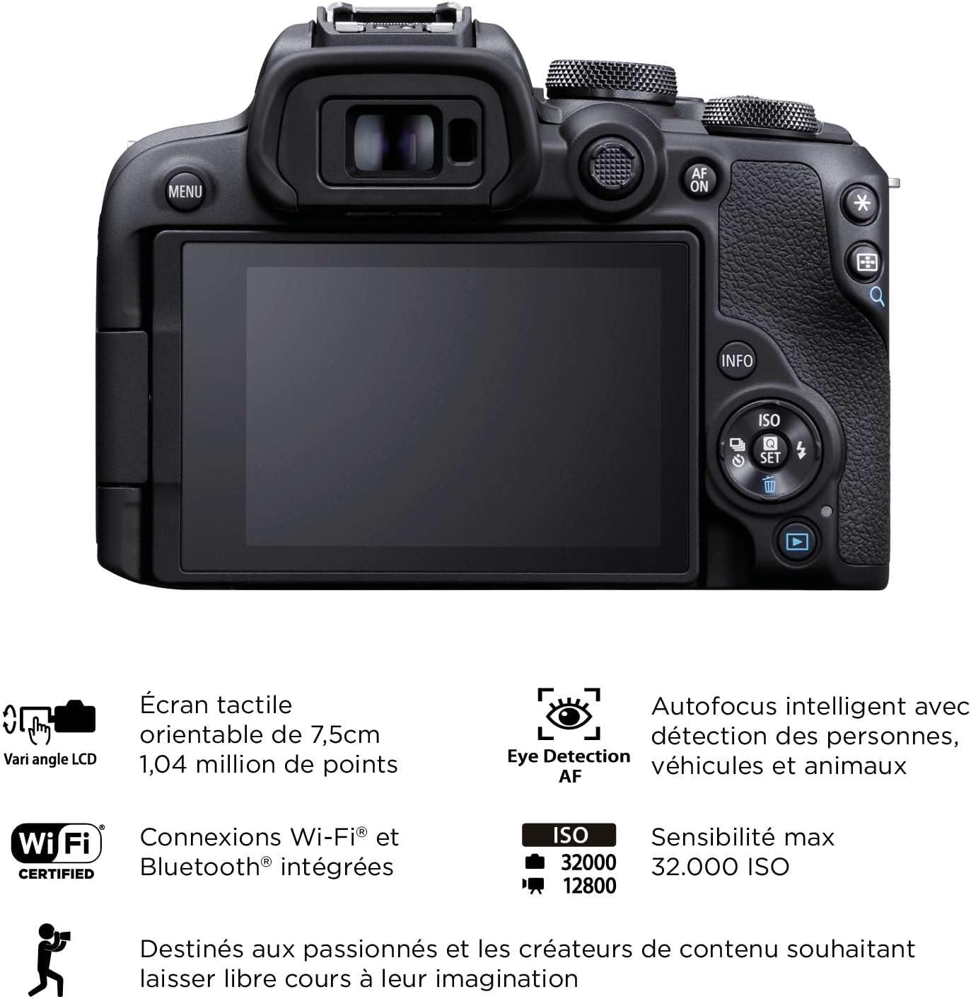 CANON EOS R10 - APPAREIL PHOTO HYBRIDE 4K + OBJECTIF RF-S 18-45mm - F4.5-6.3 IS STM - 24.2 MLPXL - LDC - BLACK – Image 5