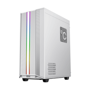 BOITIER GAMING GAMEMAX PRECISION 2 ARGB WHITE MID TOWER ACIER 0.8MM PANNEAU SUPERIEUR AMOVIBLE VERRE TREMPE 2X USB 2.0 HD AUDIO
